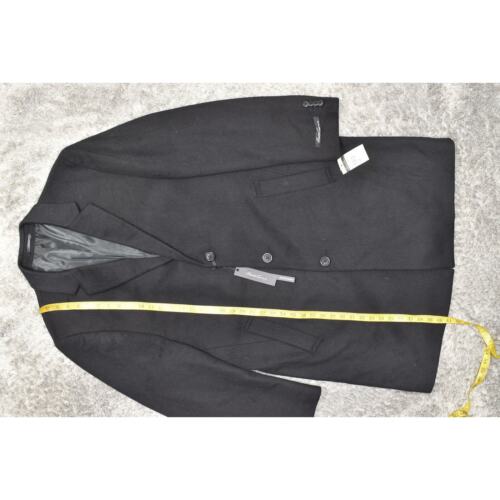 Kenneth Cole Black Wool Blend Button Overcoat 44L NWT - Men's Big & Tall Solid - Picture 3 of 8
