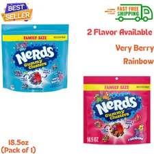 Nerds Gummy Clusters Candy, Resealable 18.5 Ounce Big Bag, 2 Flavor