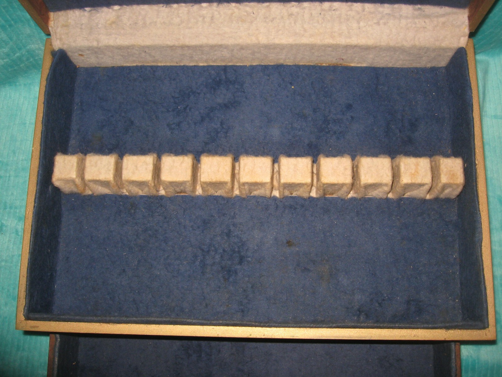 Flatware Silverware Wood Box Storage Chest Anti Tarnish Drawer Tole