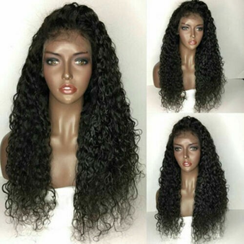 12A 20INCH BRAZILIAN GLUELESS LACE FRONTAL WIG 180% DENSITY WATER WAVES 1B#