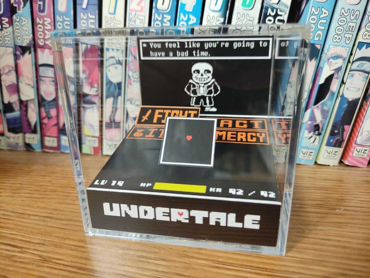 Undertale Frisk Sans Battle Handmade Diorama - Retro Gaming Cube - Fanart