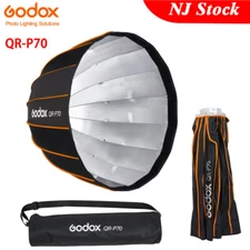 US Godox Parabolic Softbox QR-P70 70cm Bowens Softbox+Carry Bag for Studio Flash