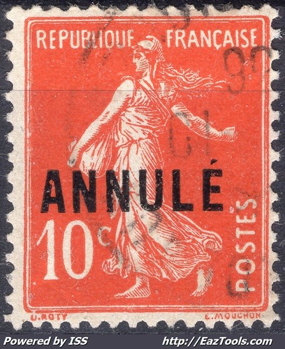 FRANCE TYPE SEMEUSE COURS D'INSTRUCTION N° 138-CI 1 AVEC OBLITERATION - Picture 1 of 2