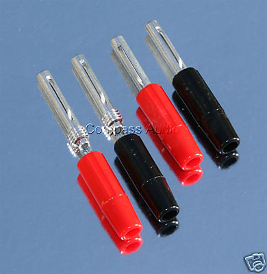 4 DELTRON BANANENSTECKER 10A Lötzinn 4mm Lautsprecher Audio Stecker - 550 Serie