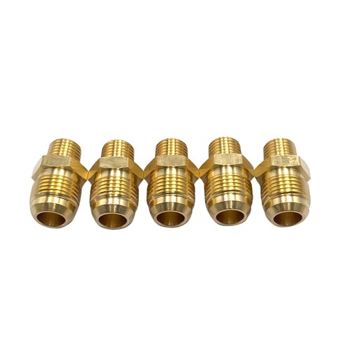 5 Pcs 1/2" Flare x 1/4" NPT Male Brass Tube Fittings,1/2 Inch Flare to 1/4 Inch