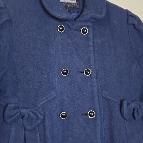 Rothschild Girls Vintage Wool Coat Navy Blue Pea coat Size 5 - Picture 5 of 11