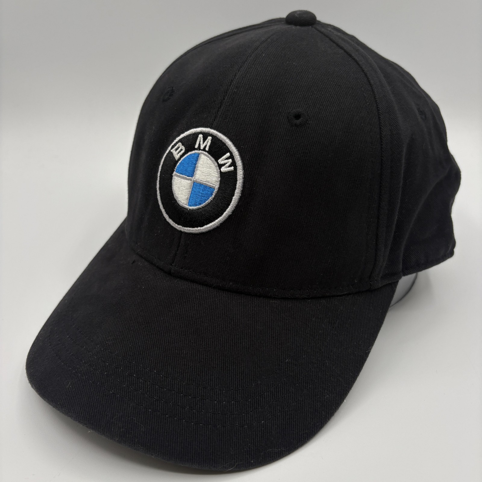BMW Hat Cap Strap Back One Size Black Twill Embroidered Logo Adjustable