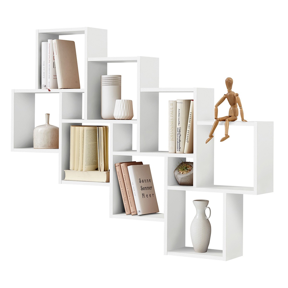 Étagère murale design Riolo 120cm blanc tablette flottante salon
