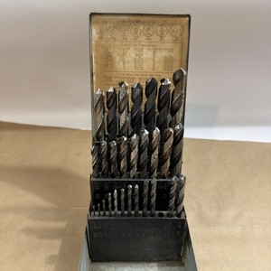 Vintage Sears Craftsman Automatic Drill Index With 28 Bits in Box