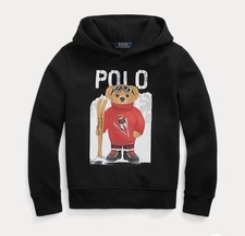 Polo Ralph Lauren Polo Bear 3/3T Black Fleece Graphic Print Boys Hoodie