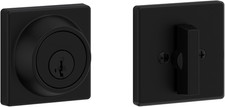 660 Deadbolt Lock, Matte Black Square Exterior Keyed Front Entry Door, Pick Resi