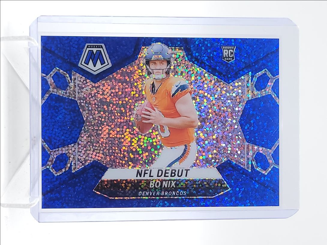 BO NIX 2024 MOSAIC NFL DEBUT ROOKIE BLUE SPARKLE SP BRONCOS RC /96 Q4305