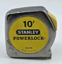 Vintage Stanley 33-210 10' x 1/2" Powerlock Measuring Tape Made In USA Working