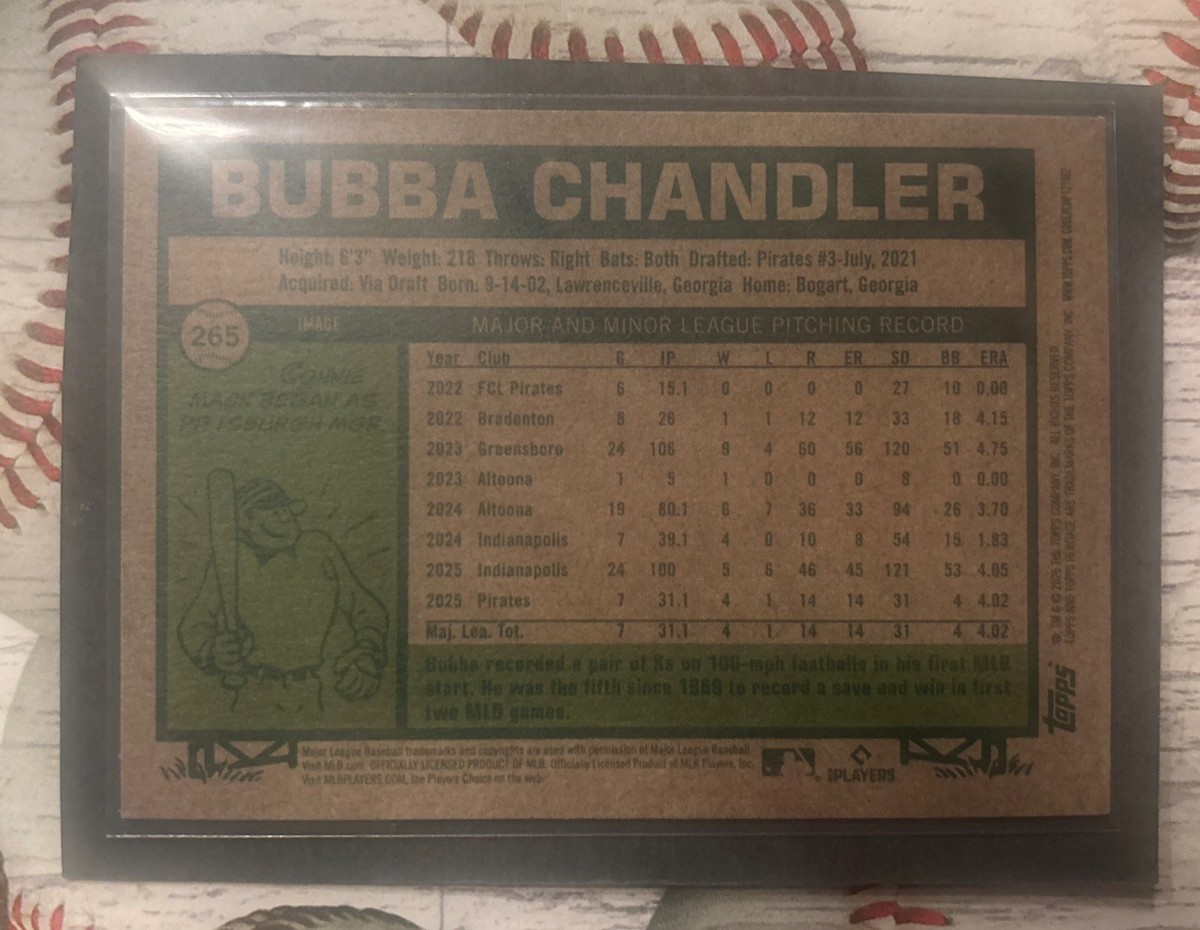 Bubba Chandler Image Variation Topps Heritage 2026 No. 265 SSP
