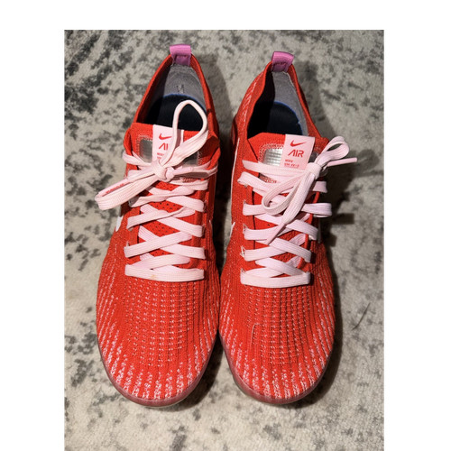 Nike Air VaporMax Flyknit 3 CU4756-600 Track Red Red Pink White womens Sneakers