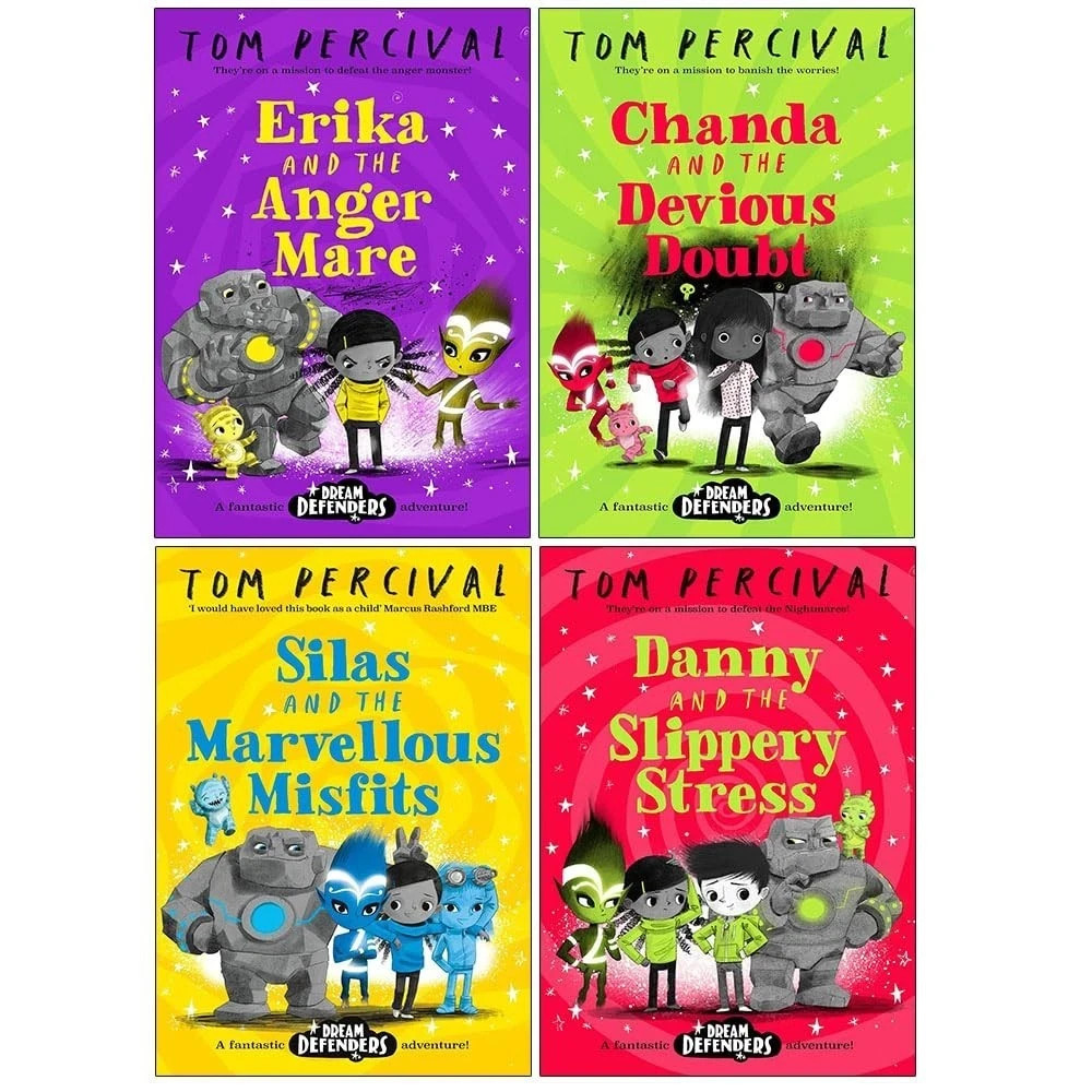Tom Percival Unisex Dream Defenders Series 4 Books Collection Set By (Erika And The Angermare, Chanda And The Devious Doubt, Silas And The Marvellous Misfits - Image 3