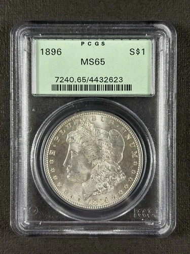 1896 Morgan Silver Dollar PCGS MS65 OGH