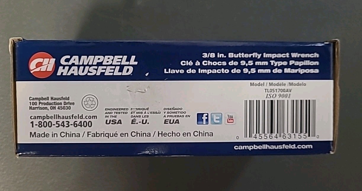 Campbell Hausfeld 3/8" Butterfly Impact Wrench (TL0517)
