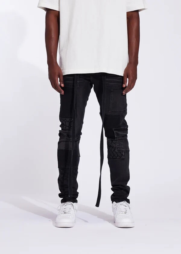 Джинсовая ткань Crysp Denim Stanton Cargo черный постиранный CRYSPHOL24-031 Размер 34 11590₽