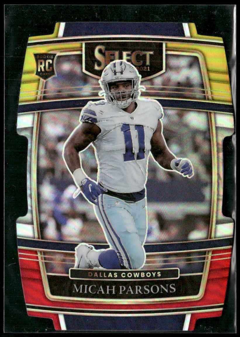 Micah Parsons Rookie RC Card 2021 Select #85 Red Yellow Prizm Die Cut Cowboys