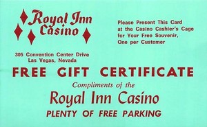 Royal Inn Casino - Las Vegas, NV - Vintage Paper Coupon