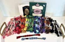 Lot of 315 Embroidery Floss Thread Skeins DMC JP Coats Galaxy Partials Fabric (C