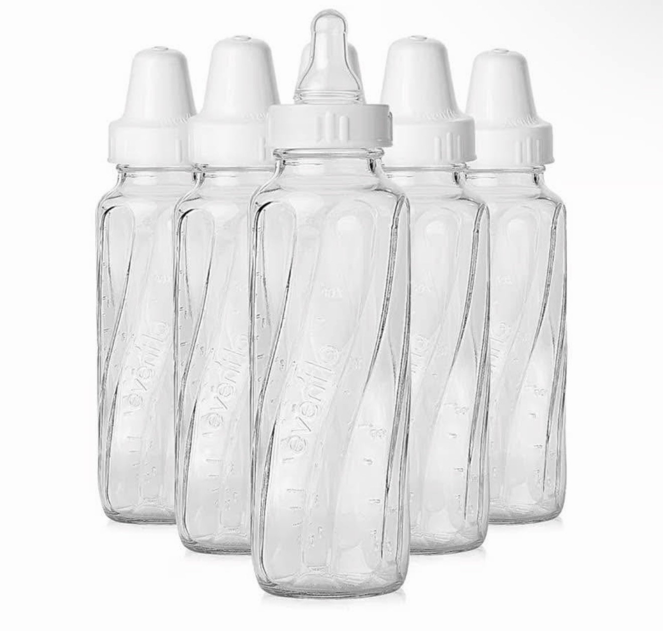 Evenflo Feeding Classic Glass Bottle, Twist Bottles, 8 Oz, 1-Pack of 6 Bottles