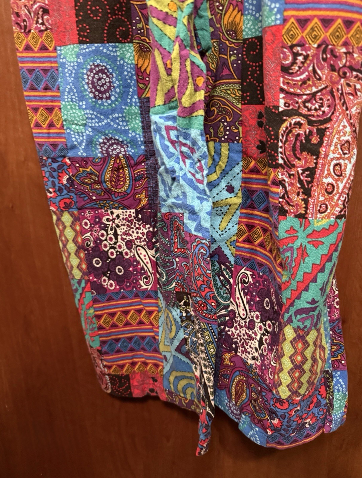 Funky Eclectic Rainbow Patchwork Madras Gardening… - image 3