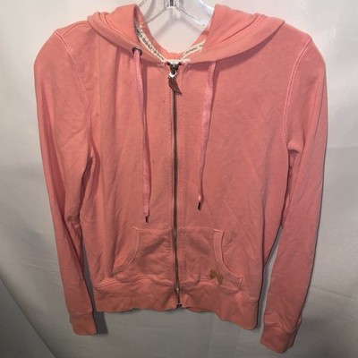 Victoria's Secret LOVE Hoodie Sweatshirt Pink  Zip Super Model Essentials Y2K Sm
