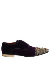 Dolce & Gabbana Violet Suede Embellished Derby Dress Men's Shoes