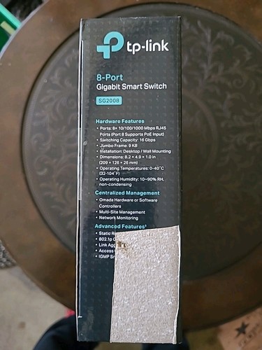 tp - Link Omada 8 Port Gigabit Smart Switch SG2008 RJ45 Ports New - Picture 4 of 6