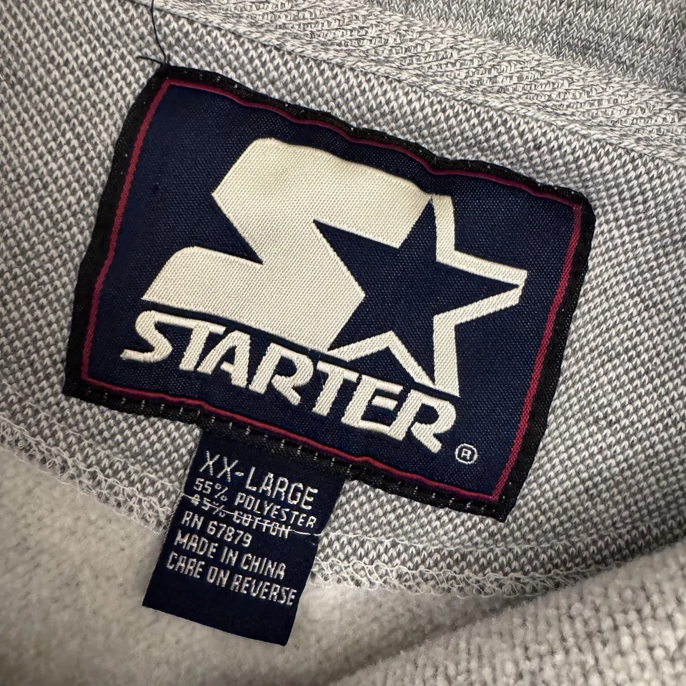 Moletom masculino vintage STARTER 2XL pulôver pesado Henley anos 90 - Imagem 3 de 4