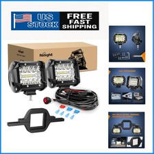 2 Pcs 4-Inch 60W LED Pods  Tow Hitch Brackets - Bright Backup Lights for Trucks