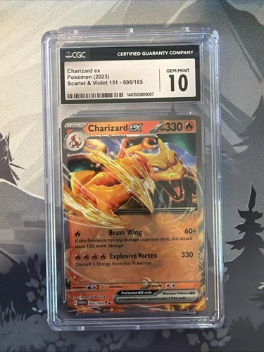 CGC 10 Gem Mint Charizard ex 006/165 Scarlet & Violet 151 (2023) Pokemon Card