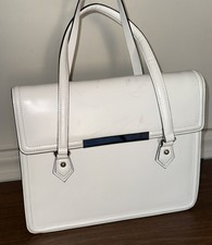 CROMIA Italian White Leather Black Trim Struc...