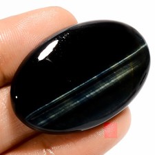 100 Natural Blue Tiger Eye Oval Shape Cabochon Gemstone 45 Ct 38X25X5mm A-35891