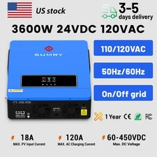 3600W Hybrid Solar Inverter 24V 110V MPPT 120A Solar Charge Controller for Home