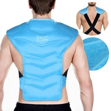 Large Ice Pack for Full Back and Shoulder with Straps, Reusable Gel Cold Pack...