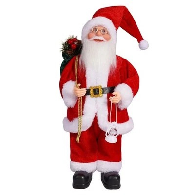 Figurine Père Noël Peluche Manteau de Vacances Ornement Tissu Construction Cha - Photo 1/4