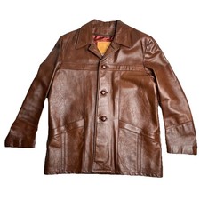 Vintage Mid Weber’s Deerskin Leather Jacket Mens 46 Brown Made in USA 1970s