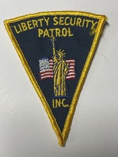 Rare Unique Liberty Security Patrol Inc Patch USA Flag Statue I95