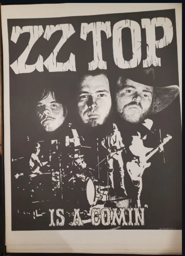 ORIGINAL VINTAGE 1973 ZZ TOP CHICAGO 17X23 KEN FEATHERSTON CONCERT POSTER NRMINT