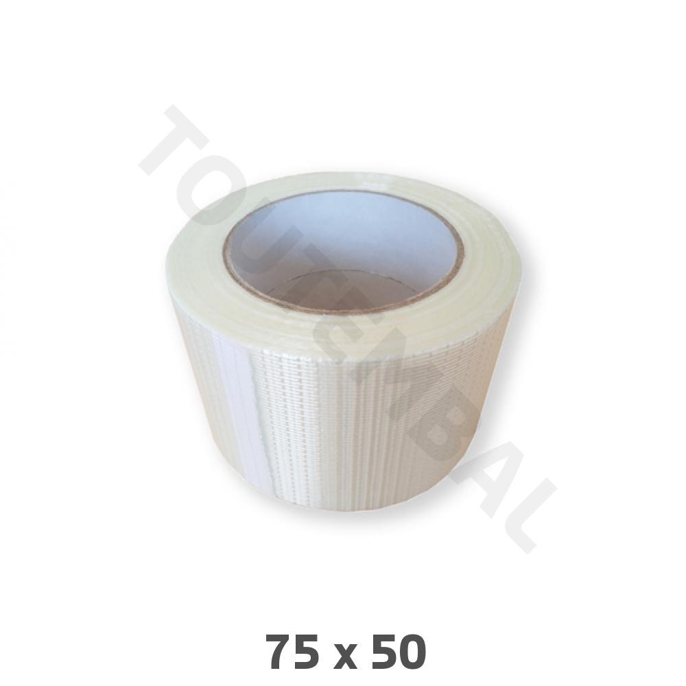 Ruban adhésif armé 75 mm x 50 m transparent en fibre de verre pour colis lourds