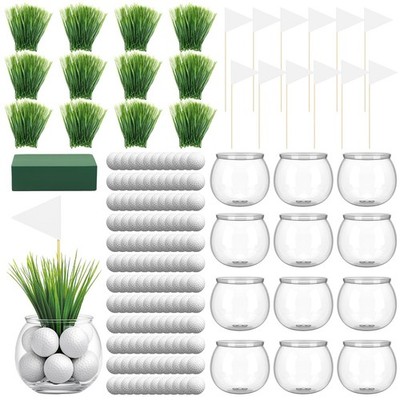 12 Set Golf Party Centerpieces Table Decorations with Hollow Plastic Ball Art...