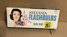 Vintage Sylvania 10 Flash Bulbs with Box Blue Dot Press 25B Camera Bulbs