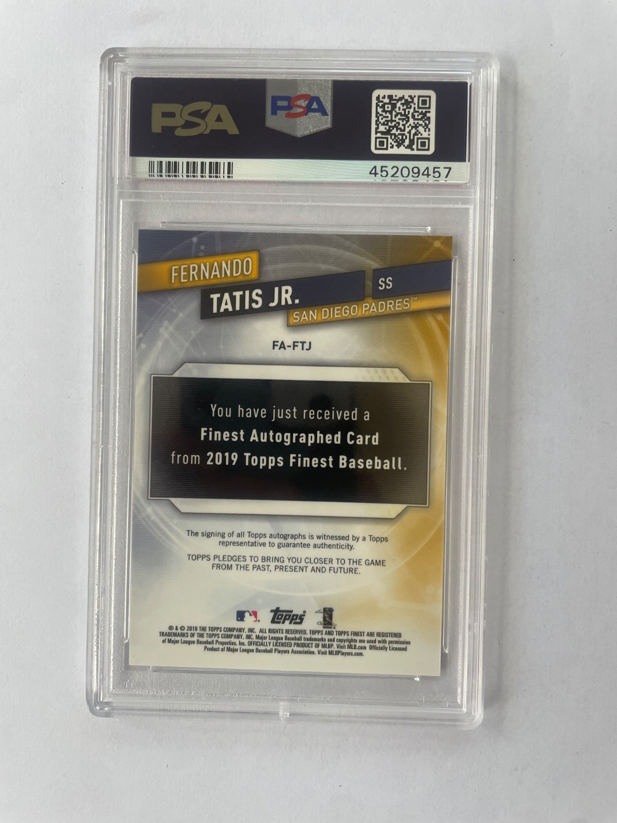 2019 FINEST AUTOS #FA-FTJ FERNANDO TATIS  JR. PSA 9 AUTO MINT 🔥 view 3