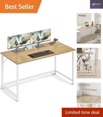 Kompakter Bürotisch Eiche natur - stabil & stilvoll mit einer Schublade
