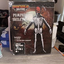 Spooktacular Creations Pumpkin Skeleton Child Costume Large Halloween Small