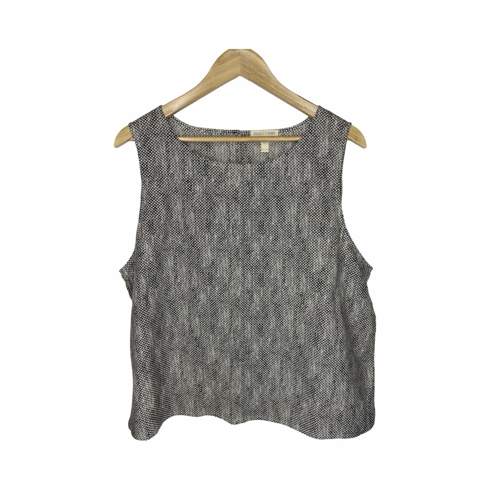 EILEEN FISHER Chainette Printed Organic Cotton Top Women’s XL Tank