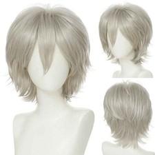 Women Men Short Straight Synthetic Hair Wig Anime Cosplay Costume